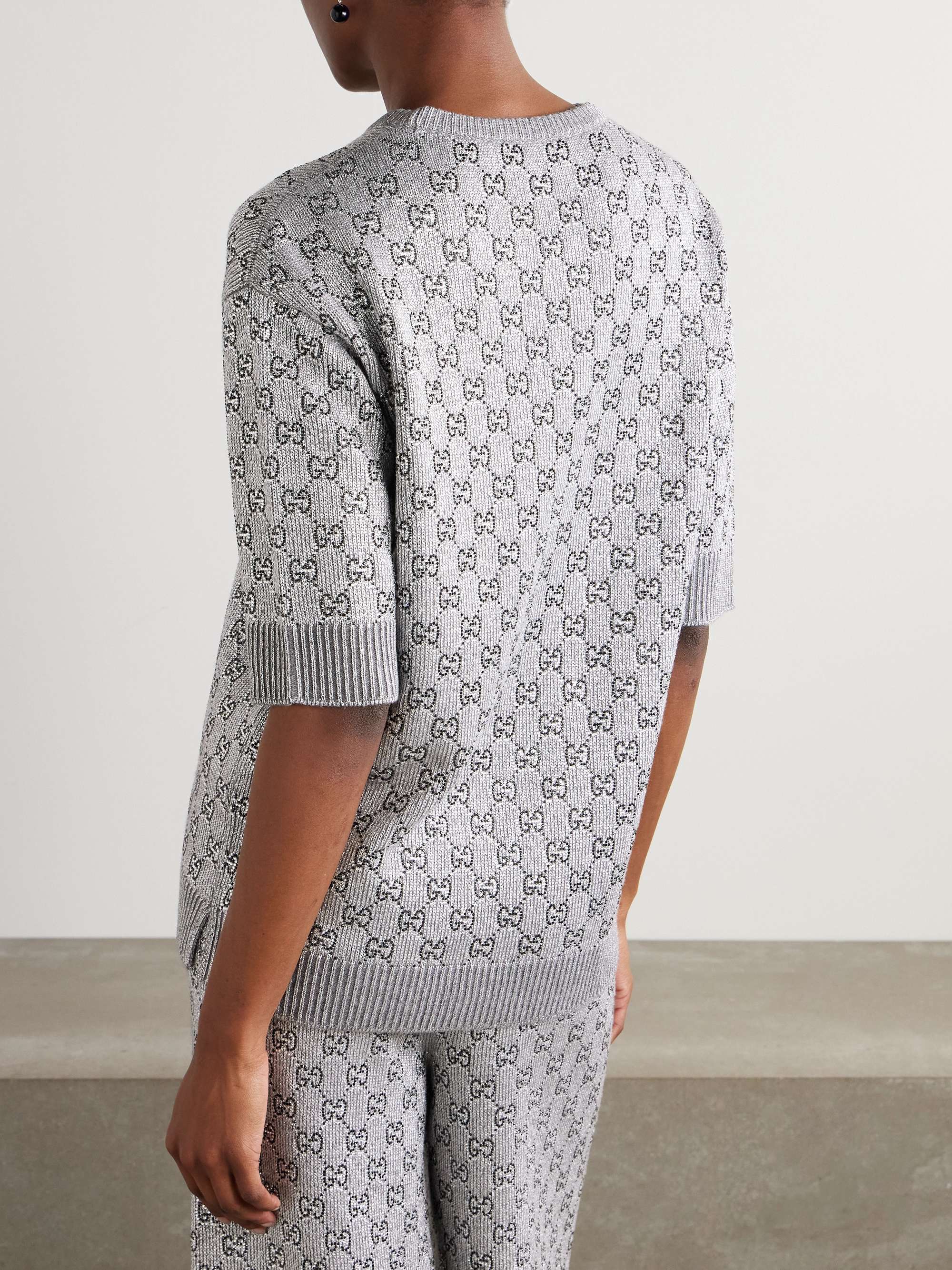 GUCCI Crystal-embellished metallic wool-blend sweater | NET GUCCI Crystal-embellished metallic wool-blend sweater | NET