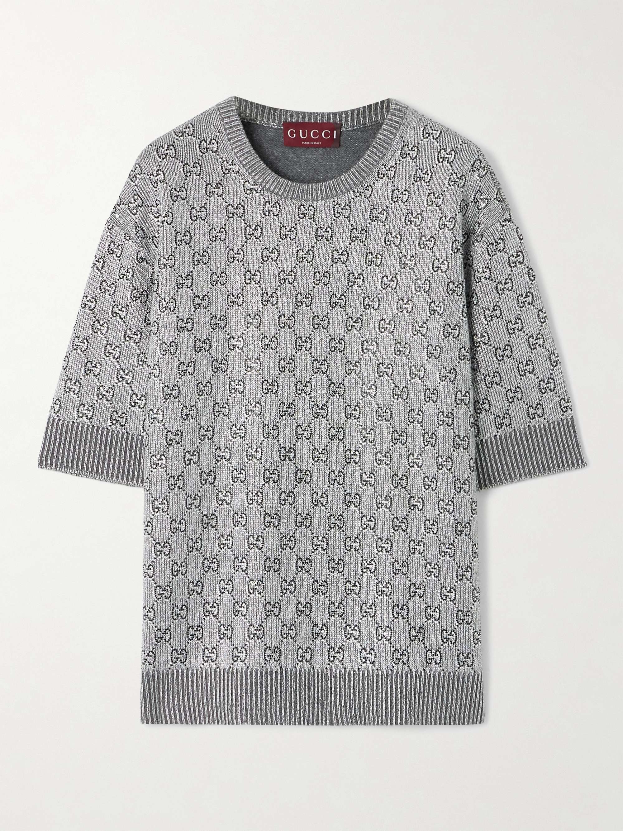 GUCCI Crystal-embellished metallic wool-blend sweater | NET GUCCI Crystal-embellished metallic wool-blend sweater | NET