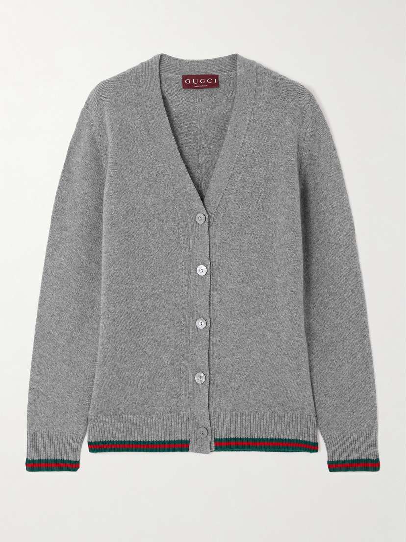 Gucci Striped Wool And Cashmere-blend Cardigan