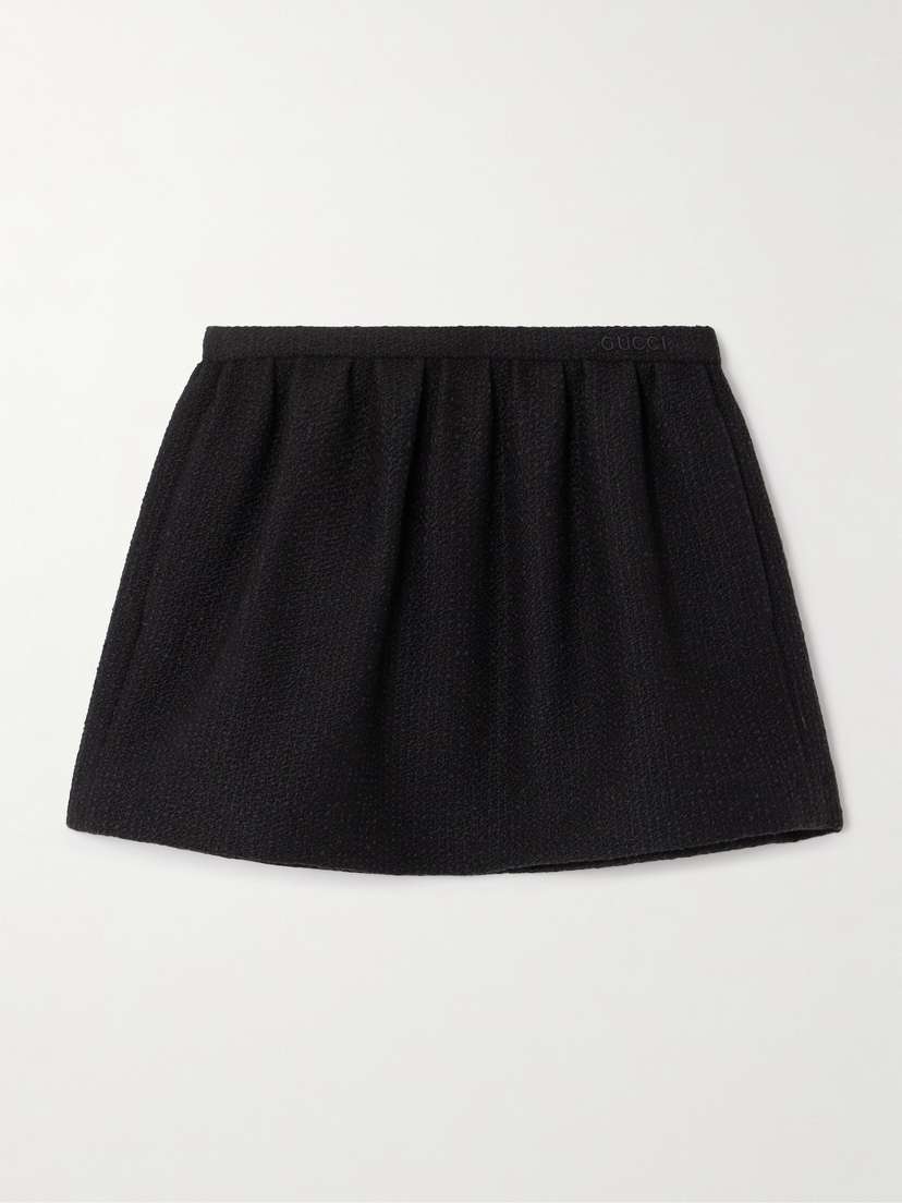 Gucci Embroidered Wool-blend Bouclé Mini Skirt