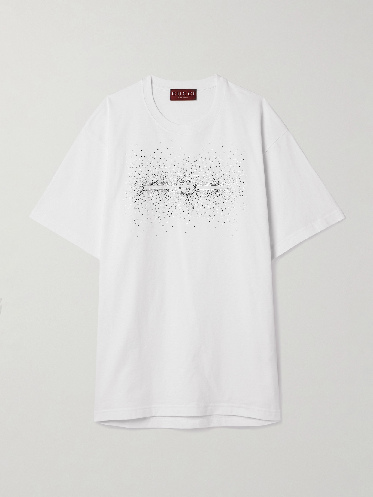 Gucci Crystal-embellished Cotton-jersey T-shirt In Black