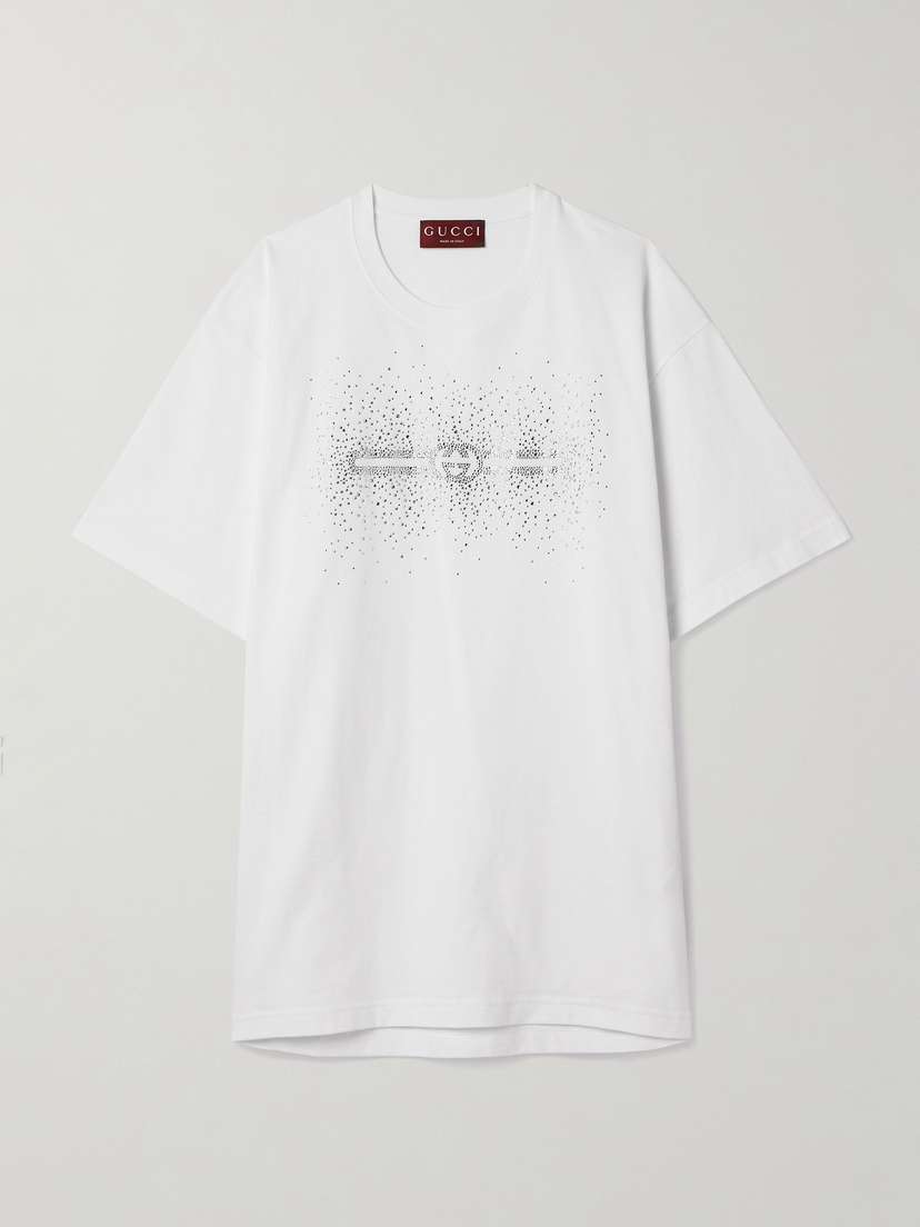 Gucci Crystal-embellished Cotton-jersey T-shirt