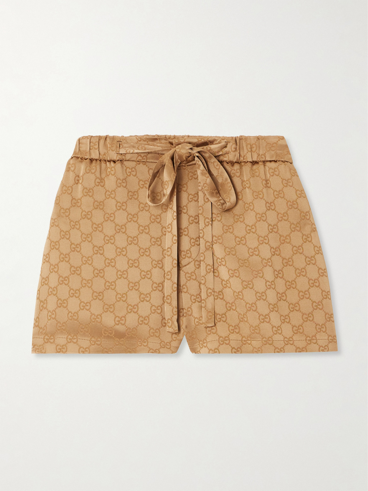 Gucci - Gg Hammered Satin-jacquard Shorts - Metallic