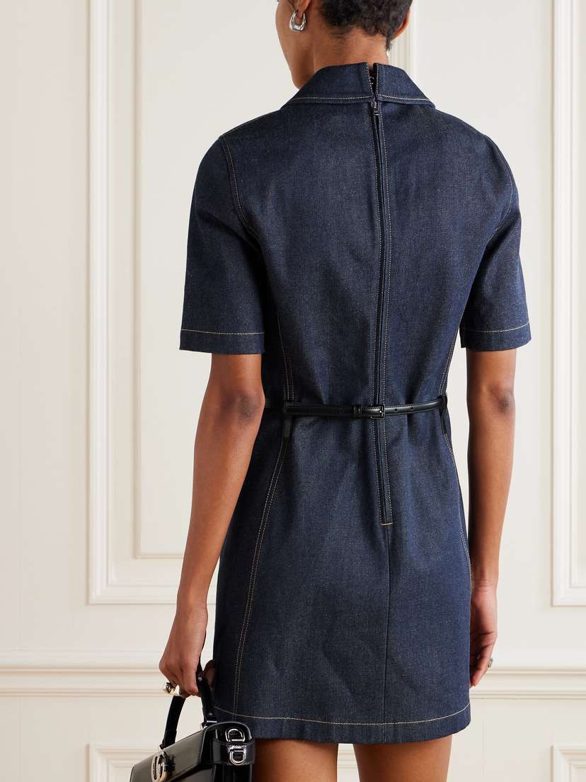 Gucci | Blue | Belted Leather-trimmed Denim Mini Dress | $2800 |