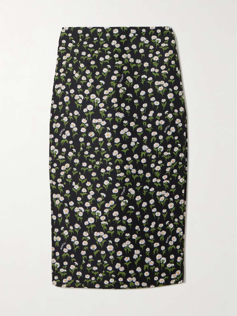 Gucci Floral Jacquard-knit Maxi Skirt