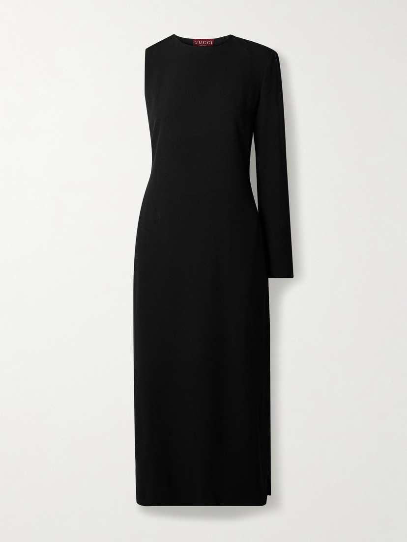 Gucci One-sleeve Crepe Midi Dress