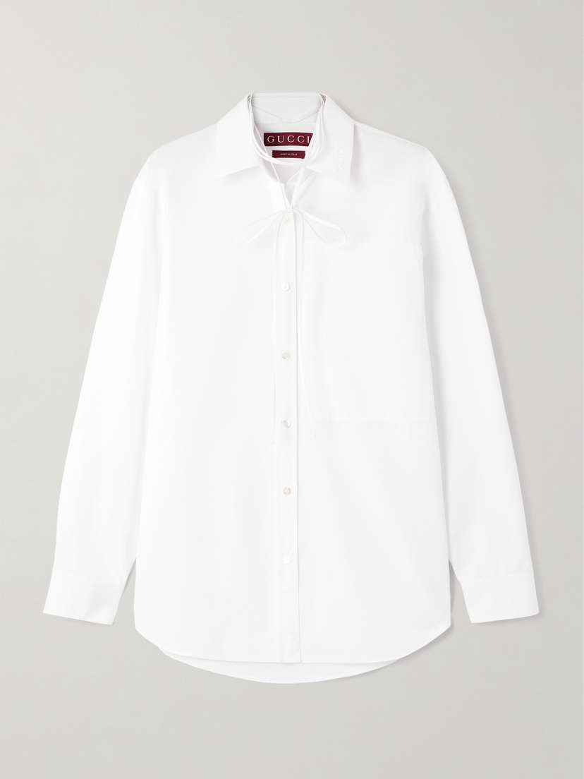 Gucci Tie-neck Cotton-poplin Shirt