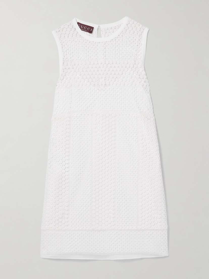 Gucci Cotton-blend Guipure Lace Mini Dress