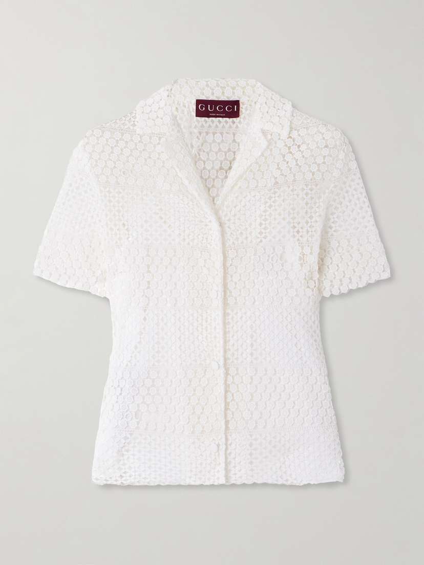 Gucci Crocheted Cotton-blend Shirt