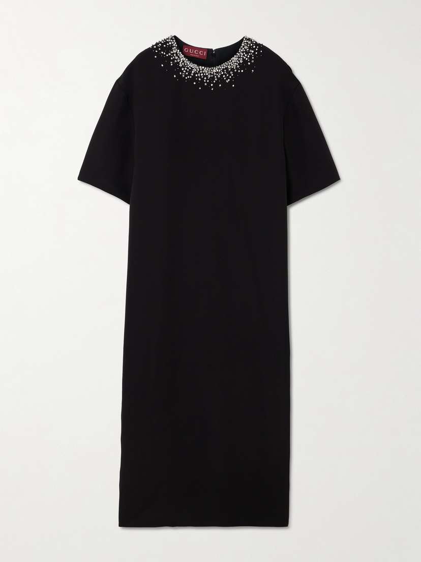 Gucci Crystal-embellished Crepe Midi Dress