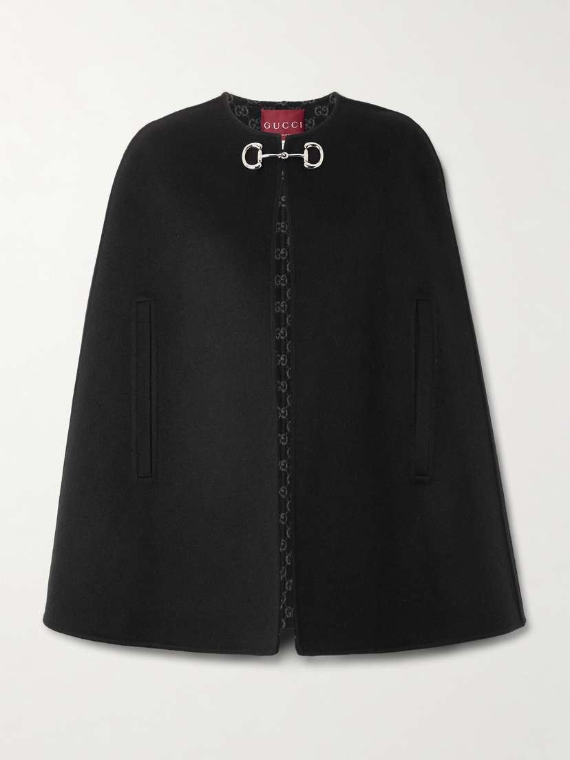 Gucci Horsebit-embellished Wool And Silk-blend Cape