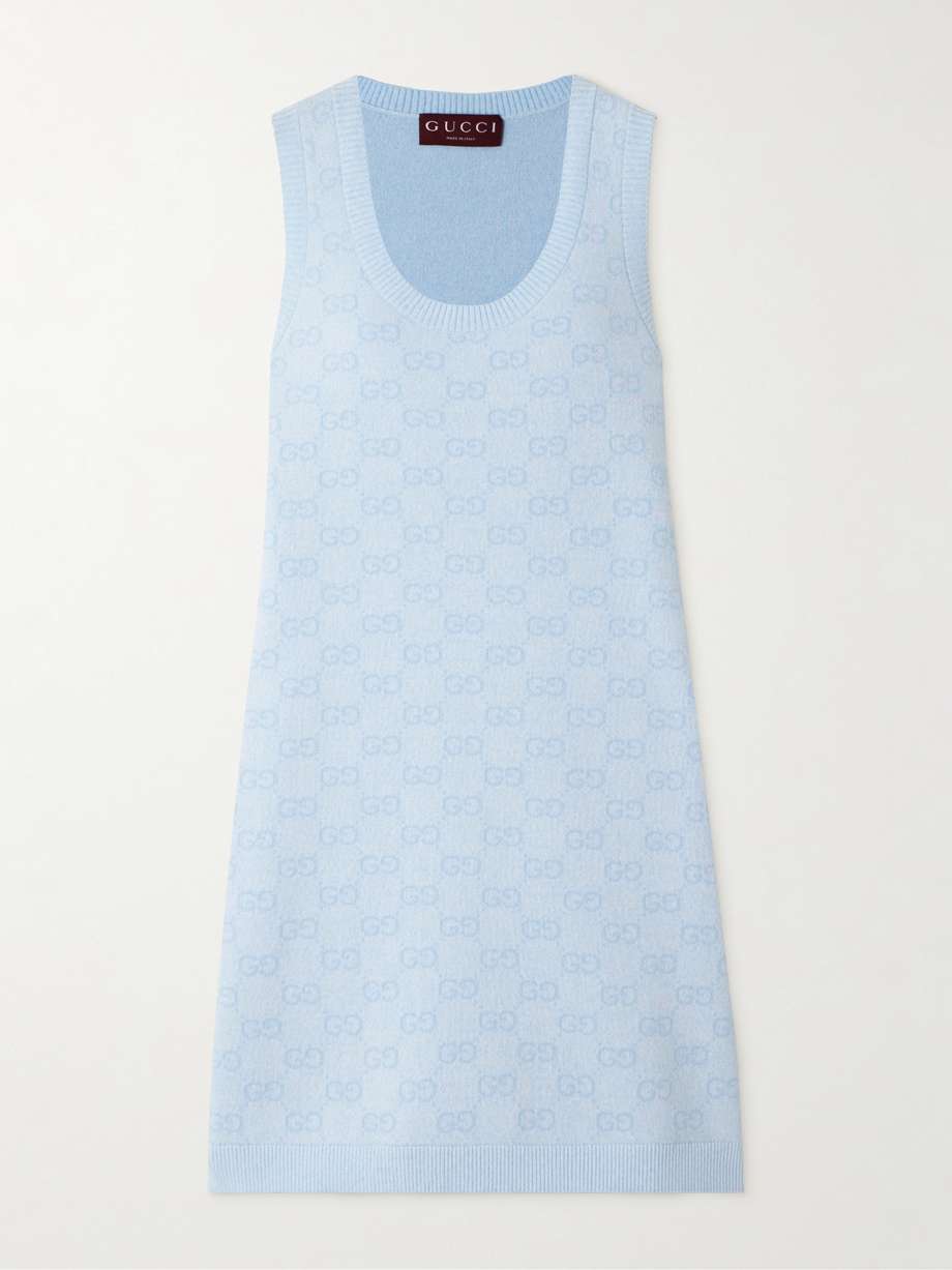 jacquard-knit cotton mini dress