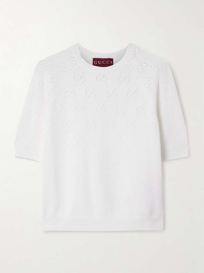 Gucci Pointelle-knit Cotton Sweater