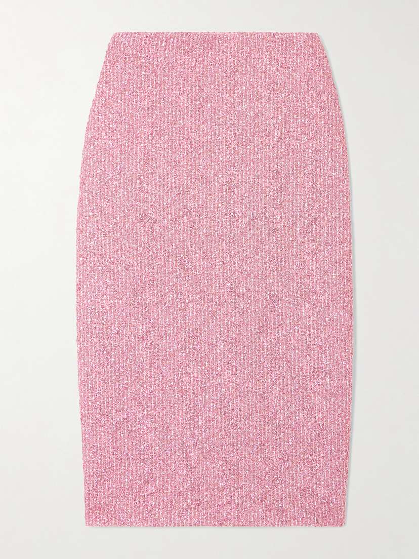 Gucci Sequin-embellished Lamé-tweed Skirt