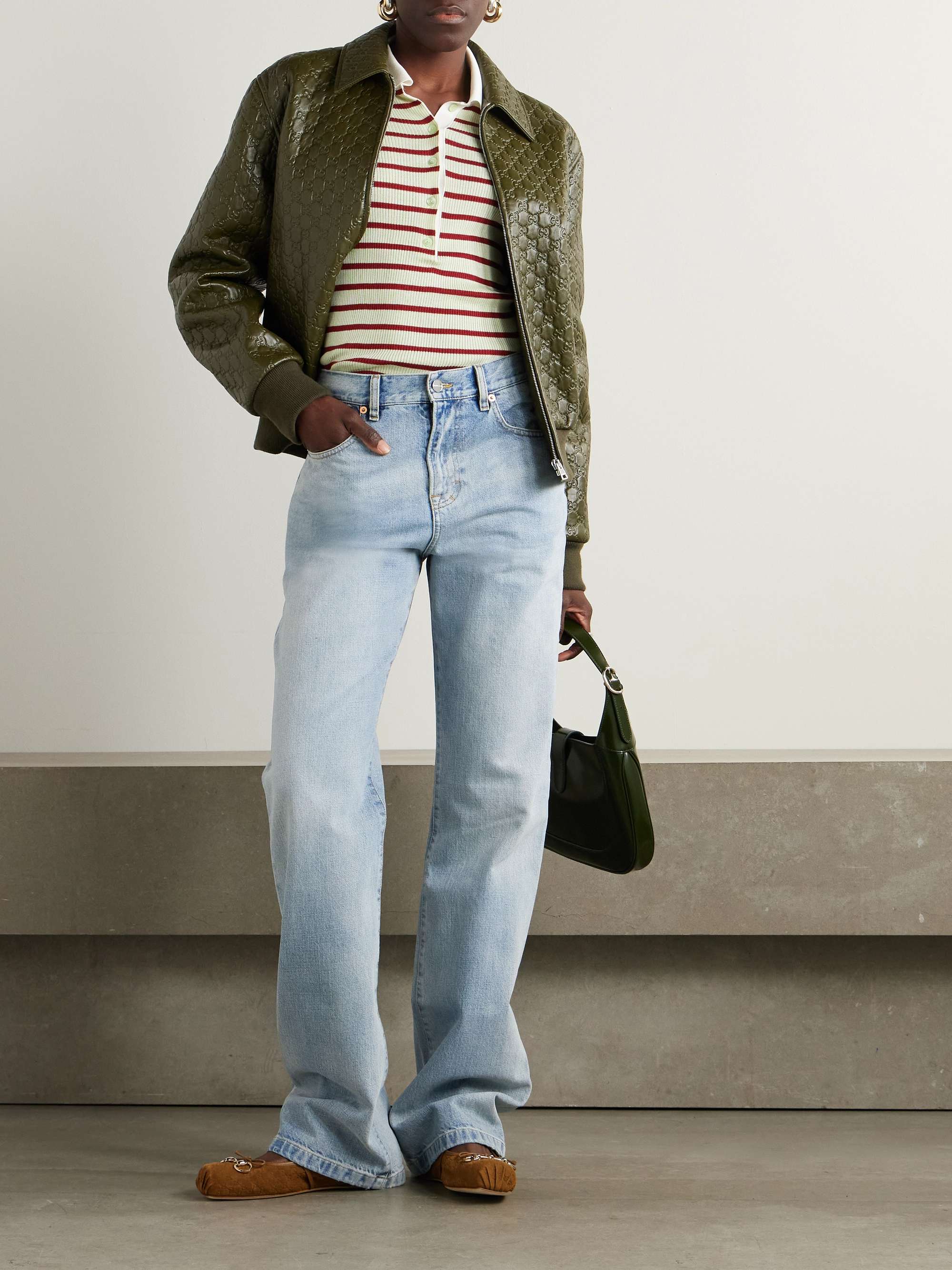 GUCCI Cropped cotton Oxford-jacquard shirt | NET-A-PORTER