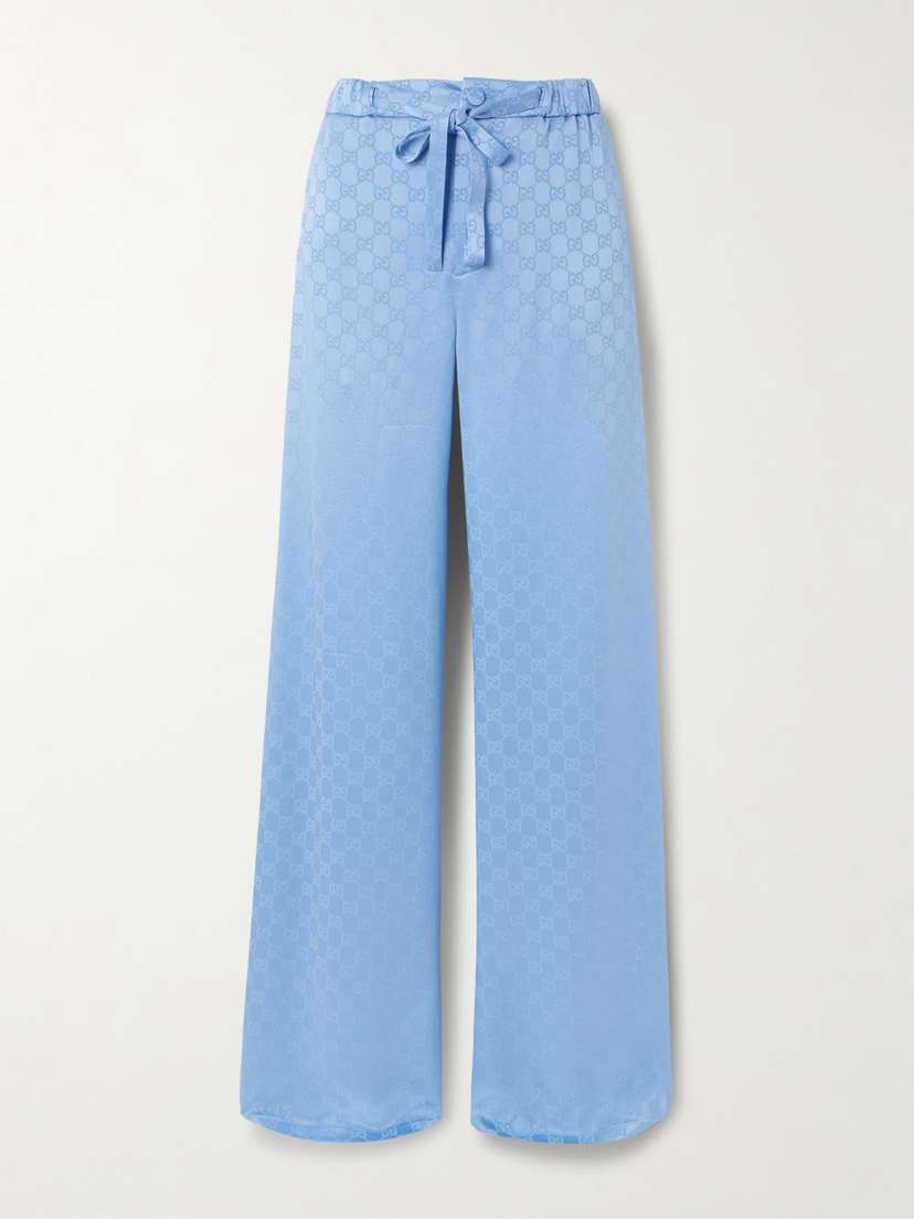 Gucci Hammered Satin-jacquard Wide-leg Pants
