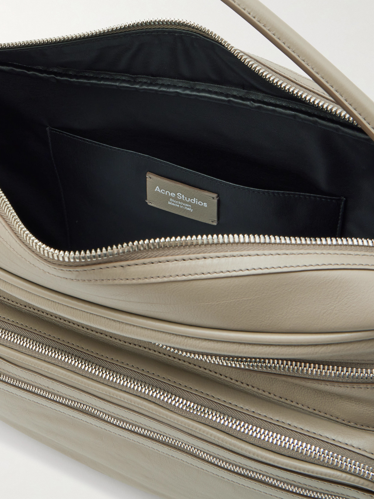 Acne Studios Embellished Textured-leather Tote In Brown