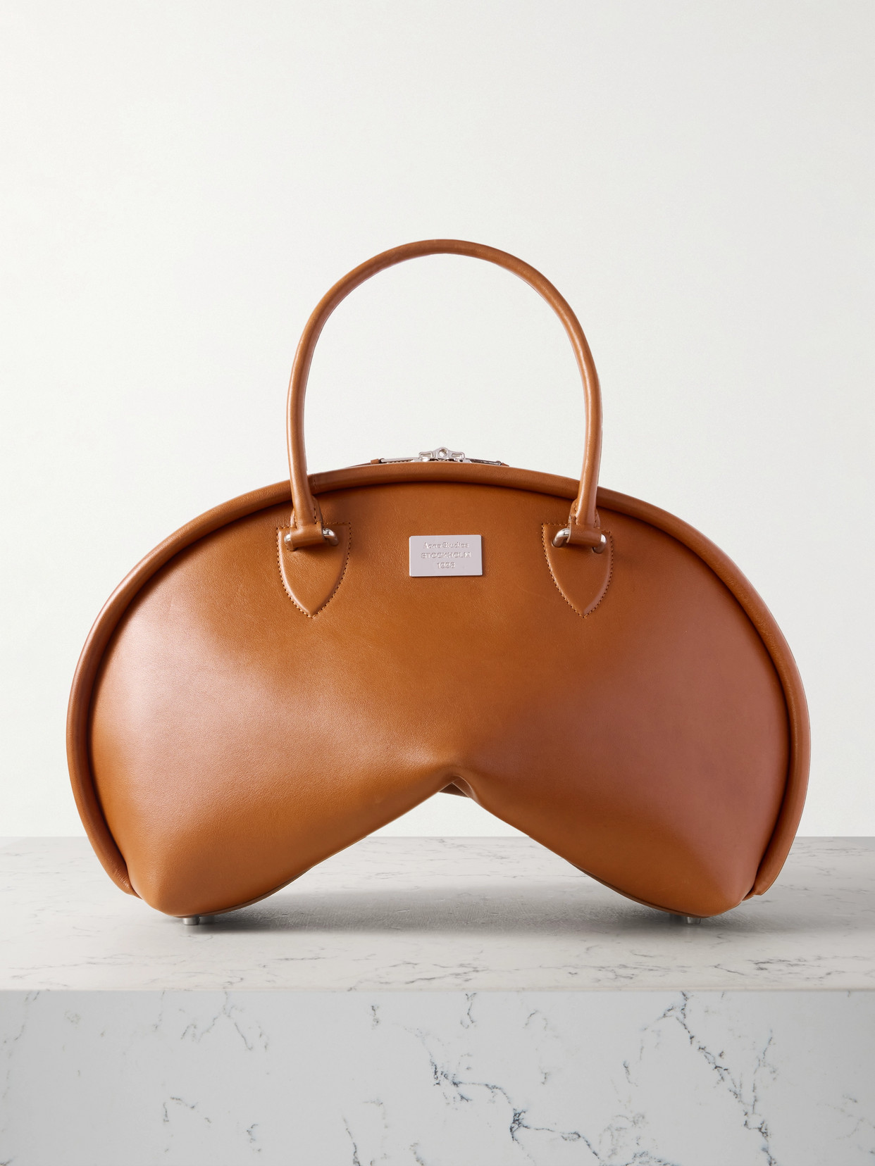 Acne Studios Leather Tote In Brown