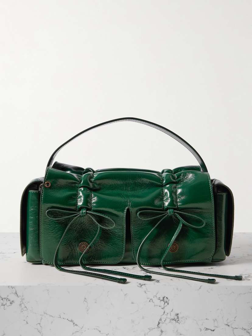 Acne Studios Multipocket Bow-detailed Embellished Leather Shoulder Bag