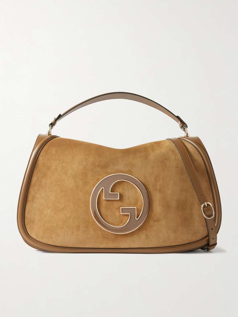 Gucci Blondie Leather-trimmed Suede Shoulder Bag