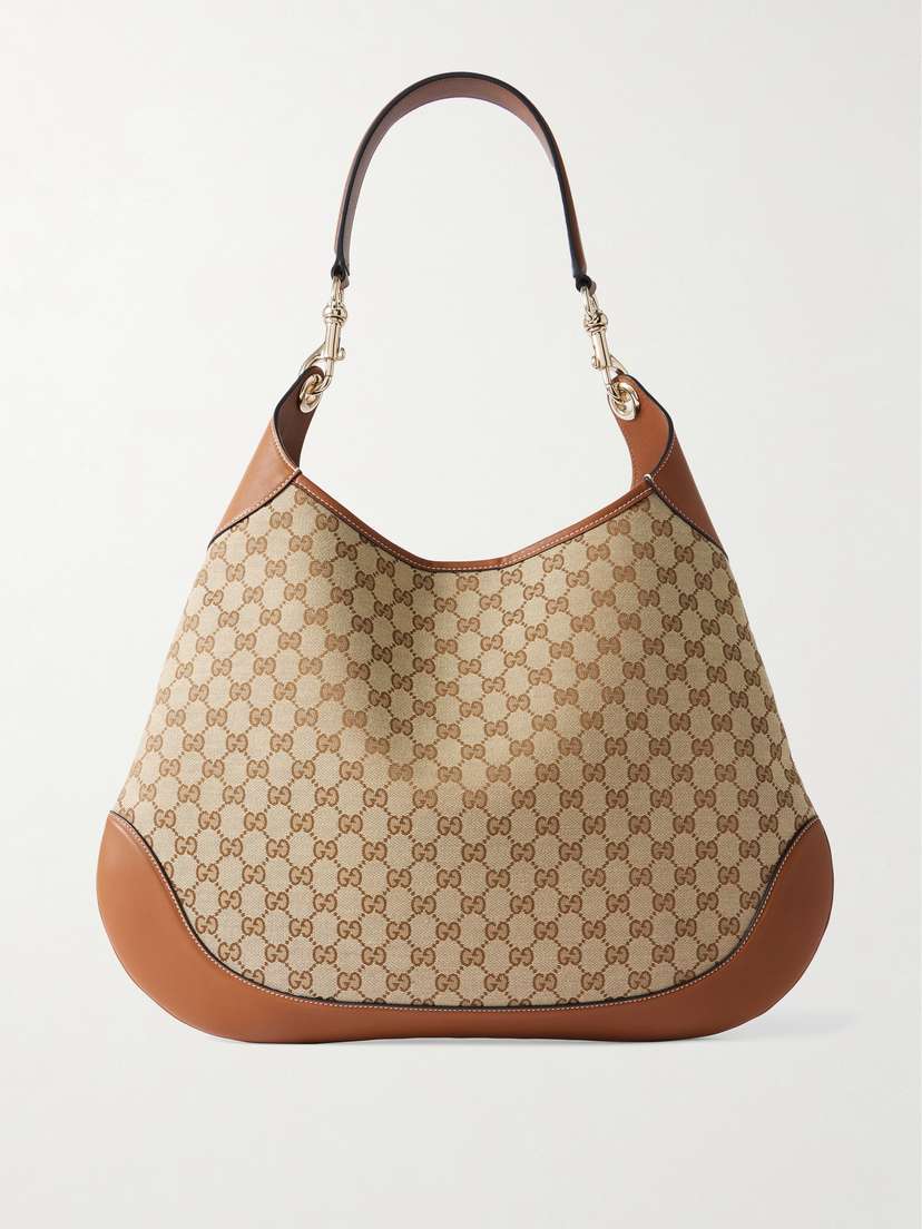 Gucci Ophidia Leather-trimmed Canvas-jacquard Shoulder Bag