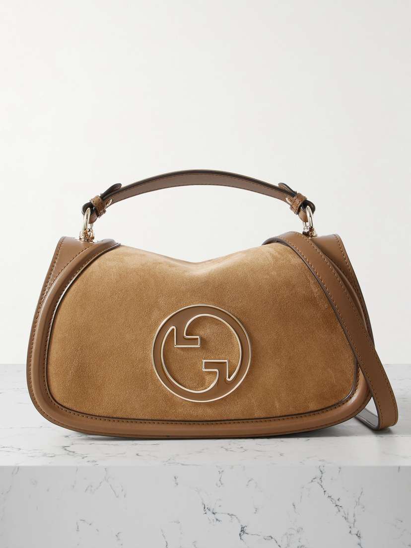 Gucci Blondie Suede And Leather Shoulder Bag