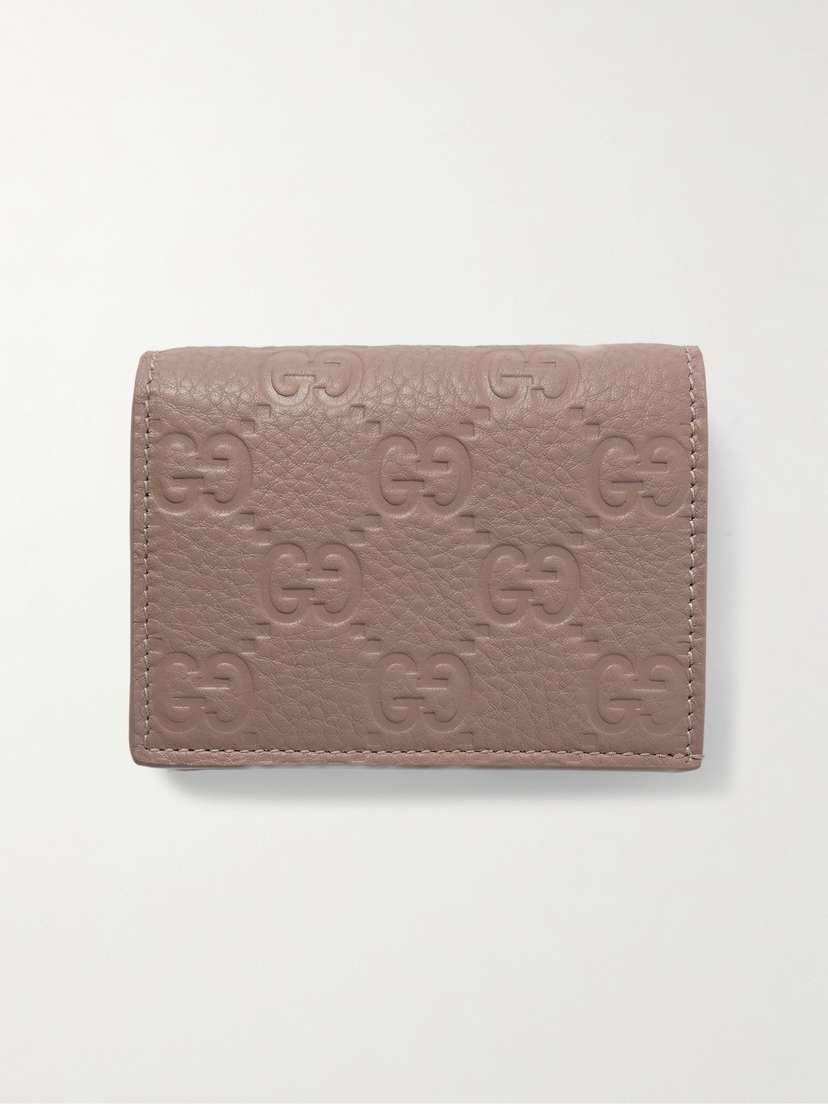 Gucci Gg Emblem Mini Debossed Textured-leather Wallet