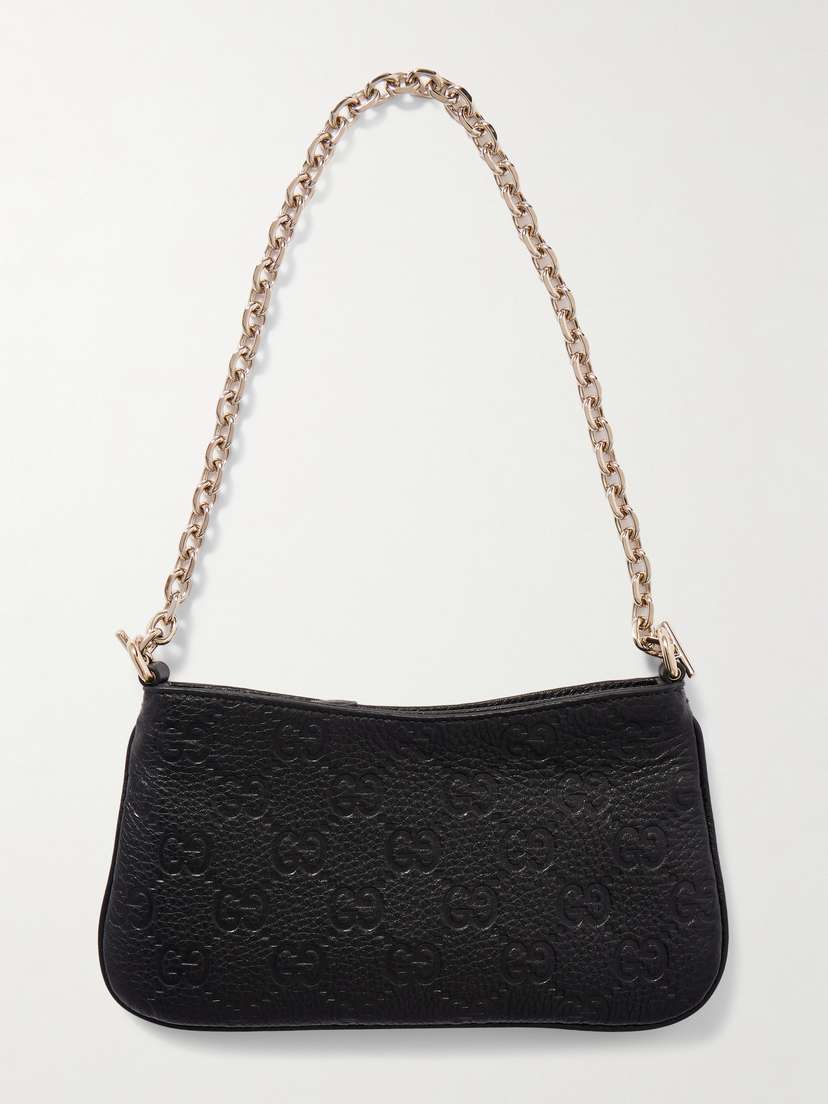 Gucci Gg Emblem Mini Debossed Textured-leather Shoulder Bag