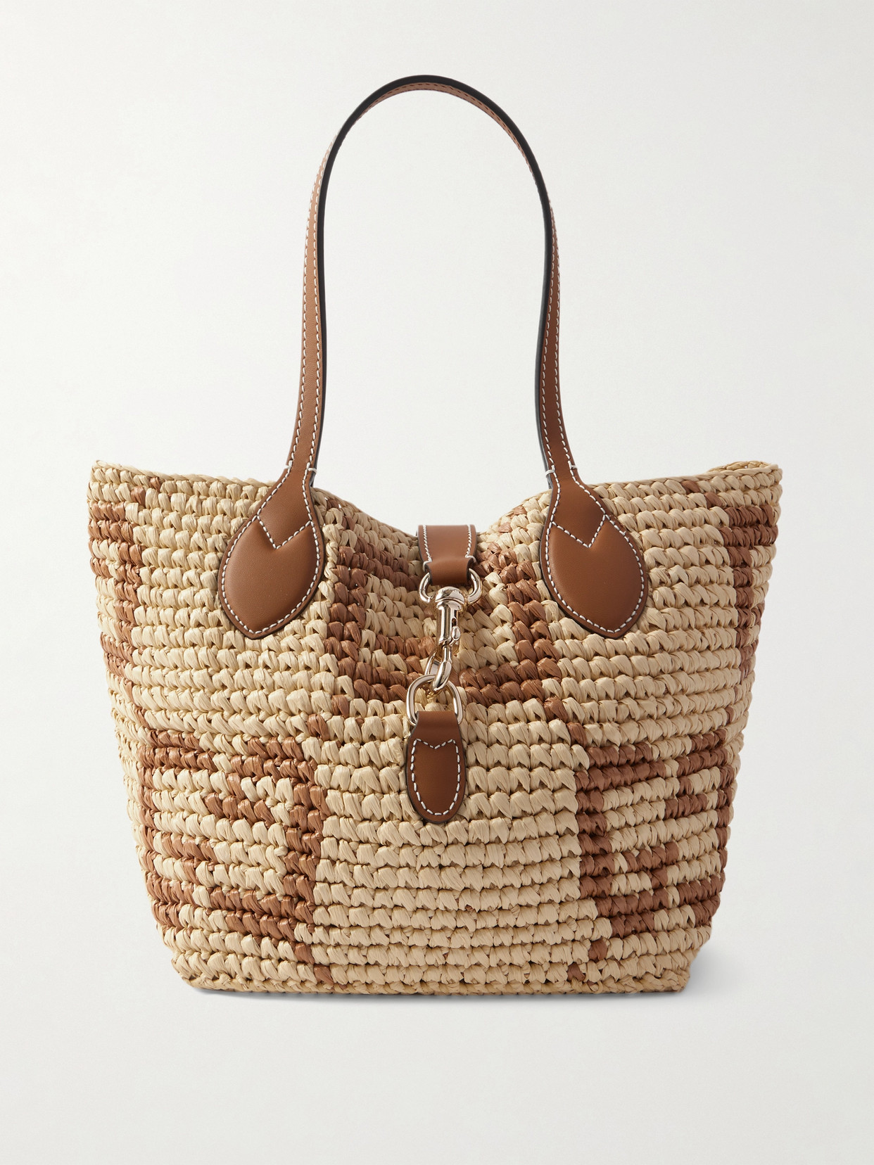 Gucci - Leather-trimmed Logo-jacquard Raffia Tote - Neutrals