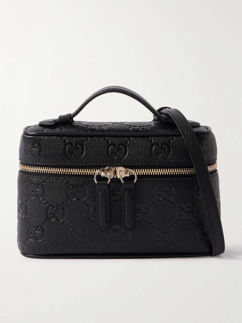 Gucci Gg Emblem Mini Debossed Textured-leather Shoulder Bag