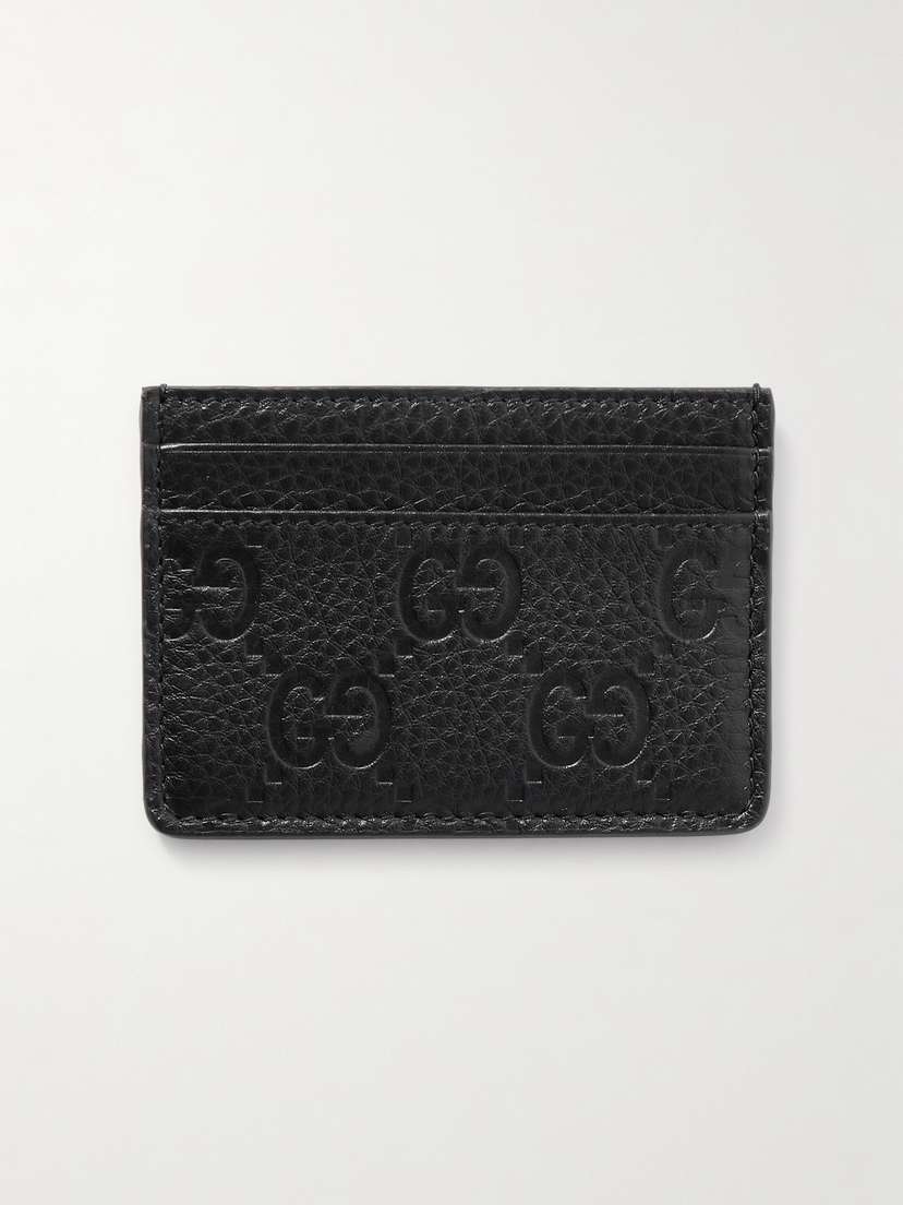 Gucci Gg Emblem Debossed Textured-leather Cardholder