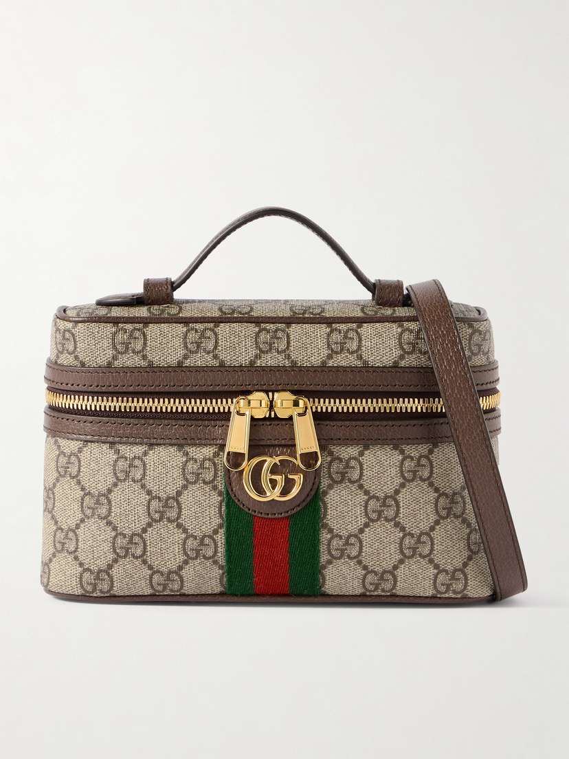 Gucci Ophidia Leather-trimmed Coated-canvas Mini Shoulder Bag