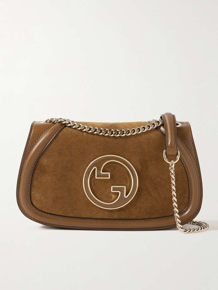 Gucci Blondie Leather And Suede Shoulder Bag