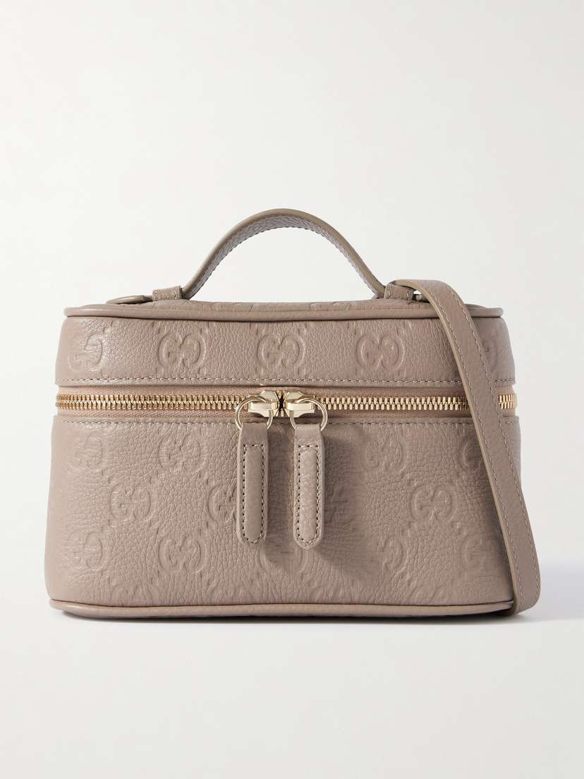 Gucci Gg Emblem Mini Debossed Textured-leather Shoulder Bag