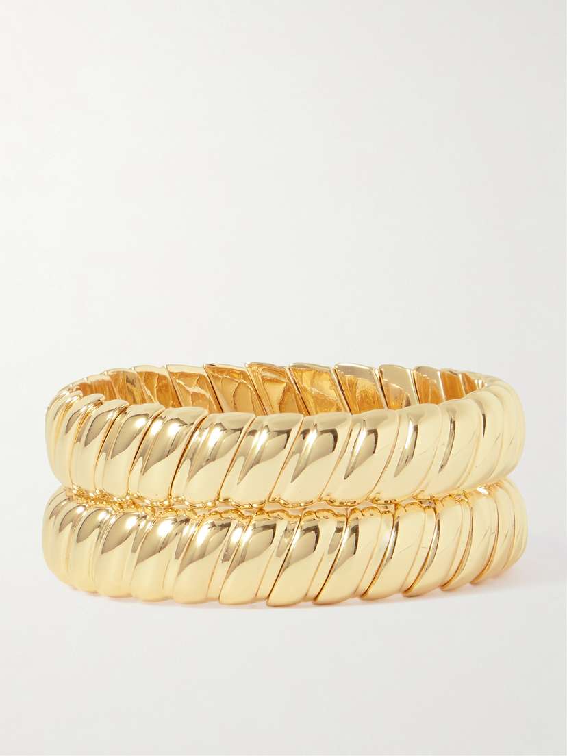 Roxanne Assoulin The Cobra Set Of Two Gold-tone Bracelets