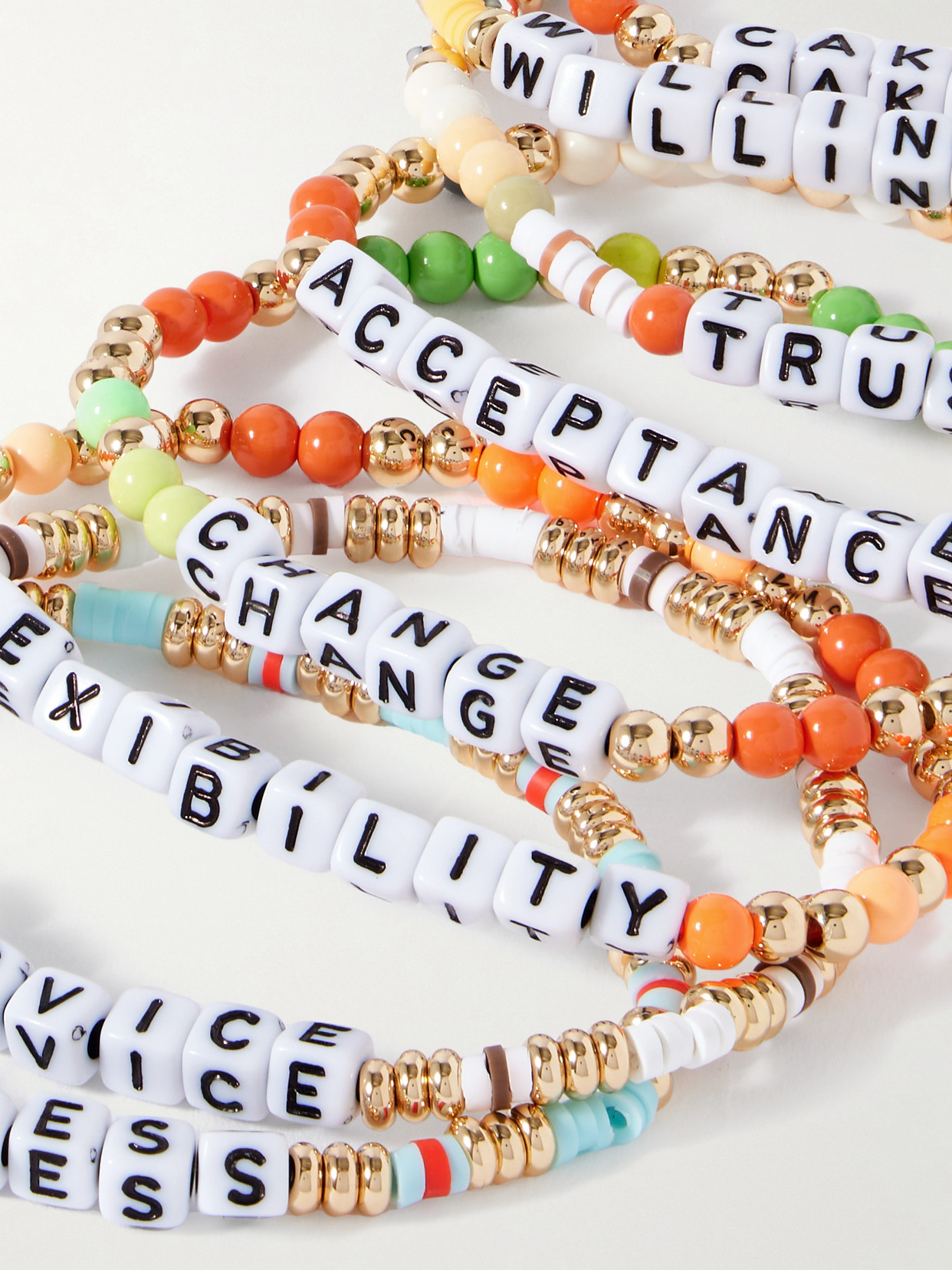 Roxanne Assoulin The Grab Bag Set Of Eight Gold-tone Enamel Bracelets In Multi