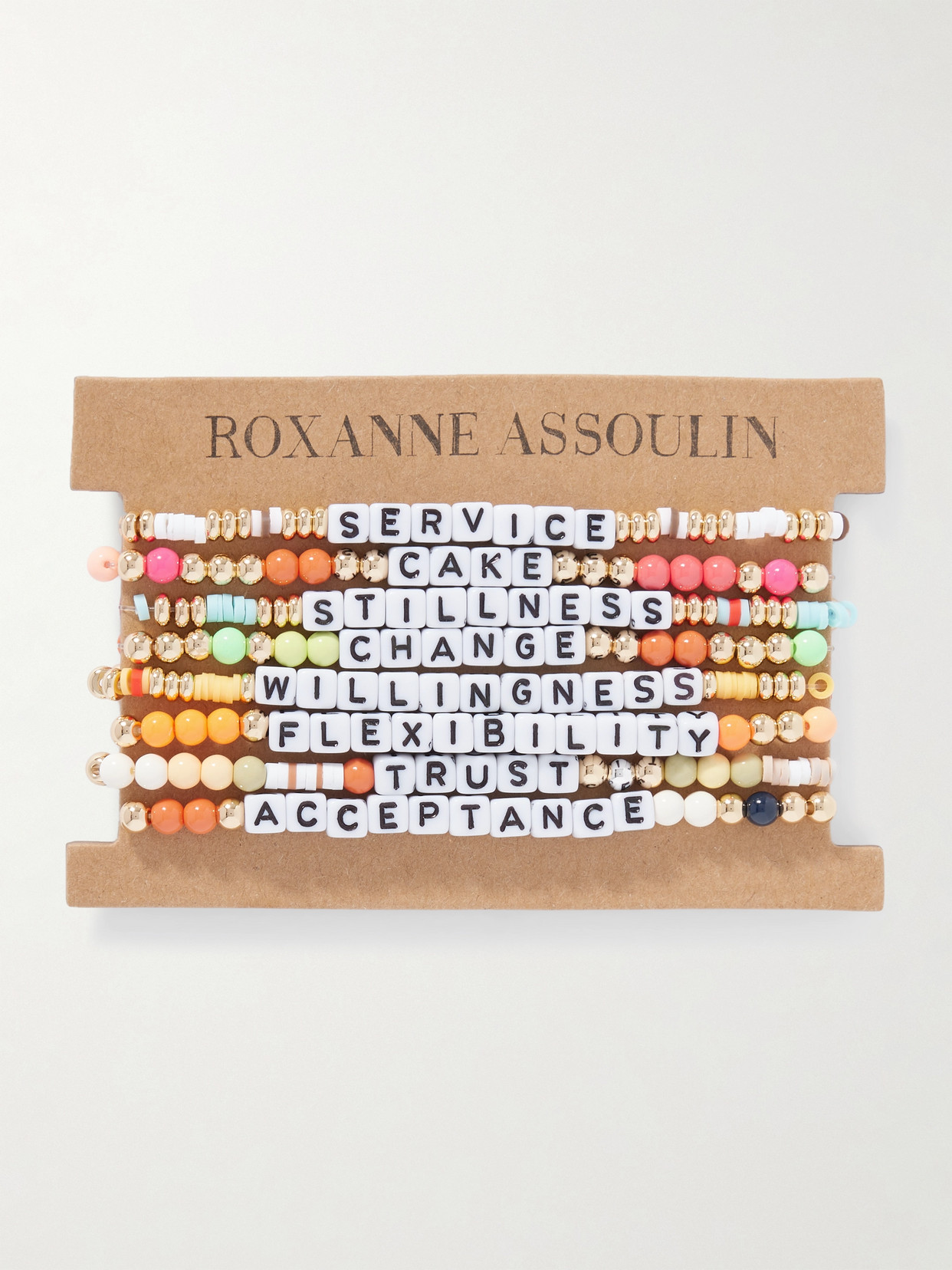 Roxanne Assoulin The Grab Bag Set Of Eight Gold-tone Enamel Bracelets In Multi
