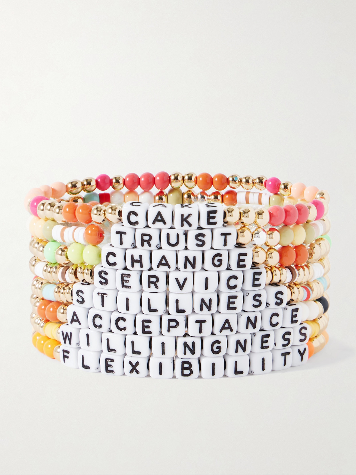 Roxanne Assoulin The Grab Bag Set Of Eight Gold-tone Enamel Bracelets In Burgundy