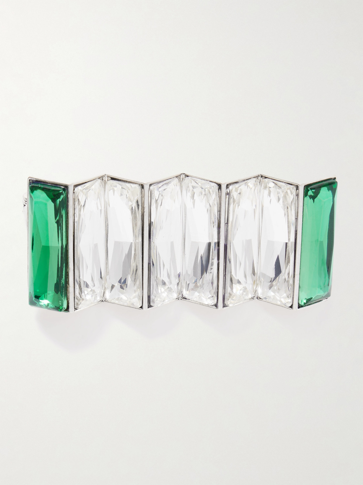 Roxanne Assoulin Eclectic Silver-tone Crystal Brooch In Metallic