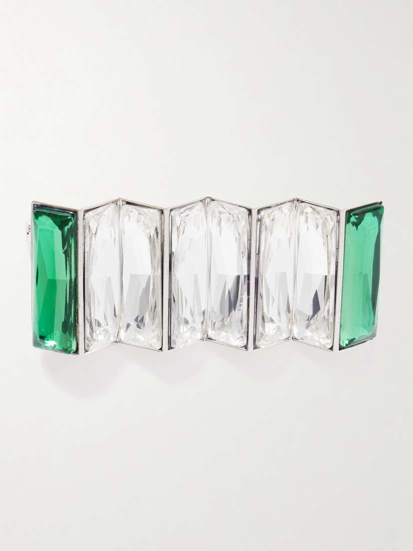 Roxanne Assoulin Eclectic Silver-tone Crystal Brooch