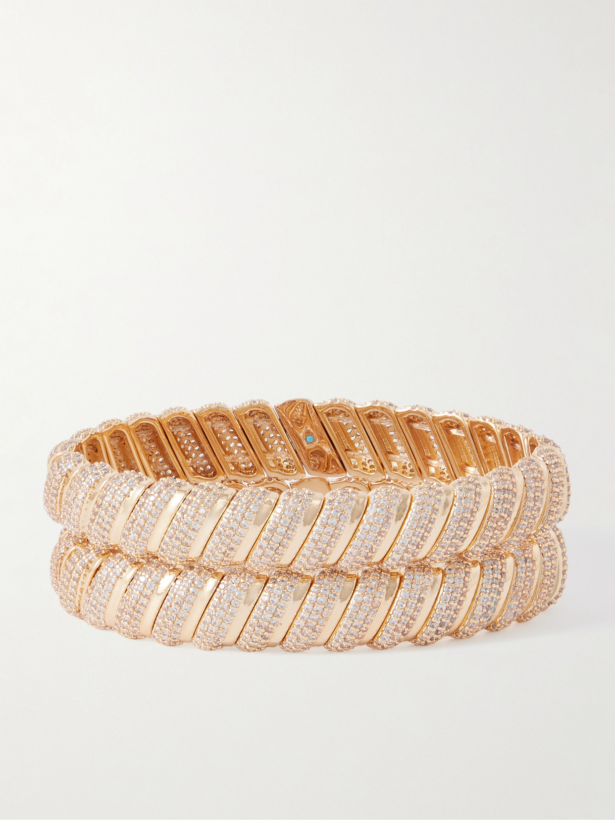 Roxanne Assoulin The Palais Royale Set Of Two Gold-tone Crystal Bracelets