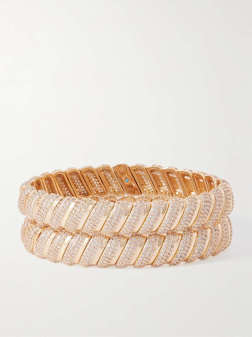Roxanne Assoulin The Palais Royale Set Of Two Gold-tone Crystal Bracelets