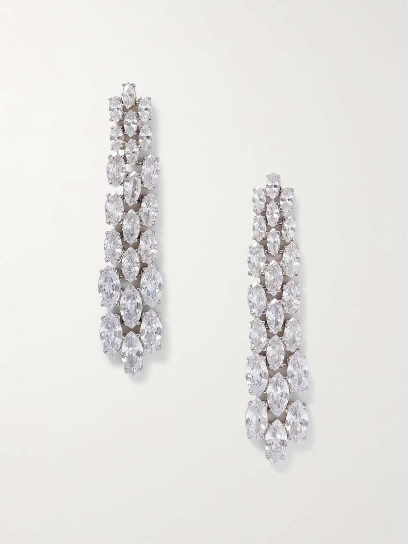 Roxanne Assoulin The Waterfall Drop Silver-plated Cubic Zirconia Earrings