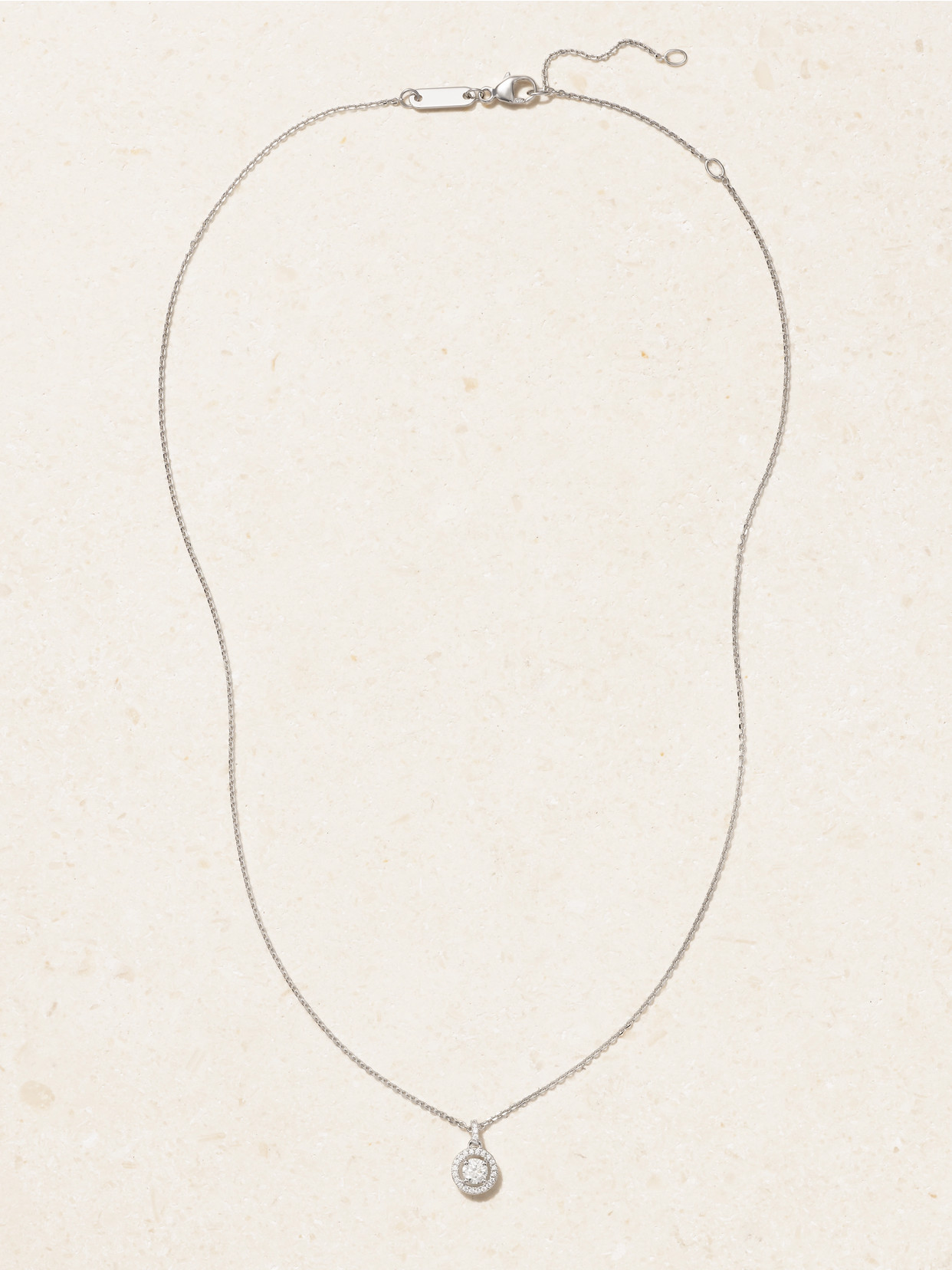 De Beers Jewellers Aura 18-karat White Gold Diamond Necklace In Silver