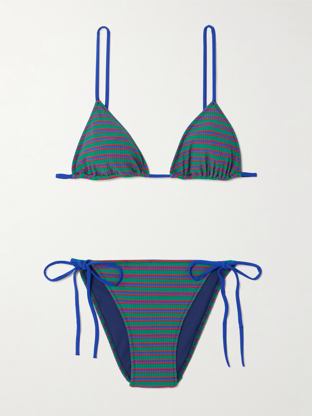 Lido Venti Striped Triangle Bikini In Blue