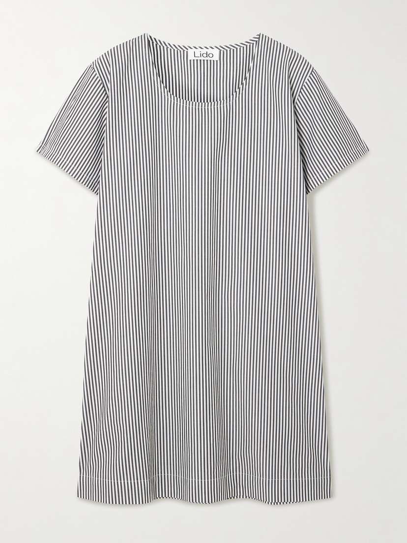 Lido Striped Cotton-poplin Mini Dress
