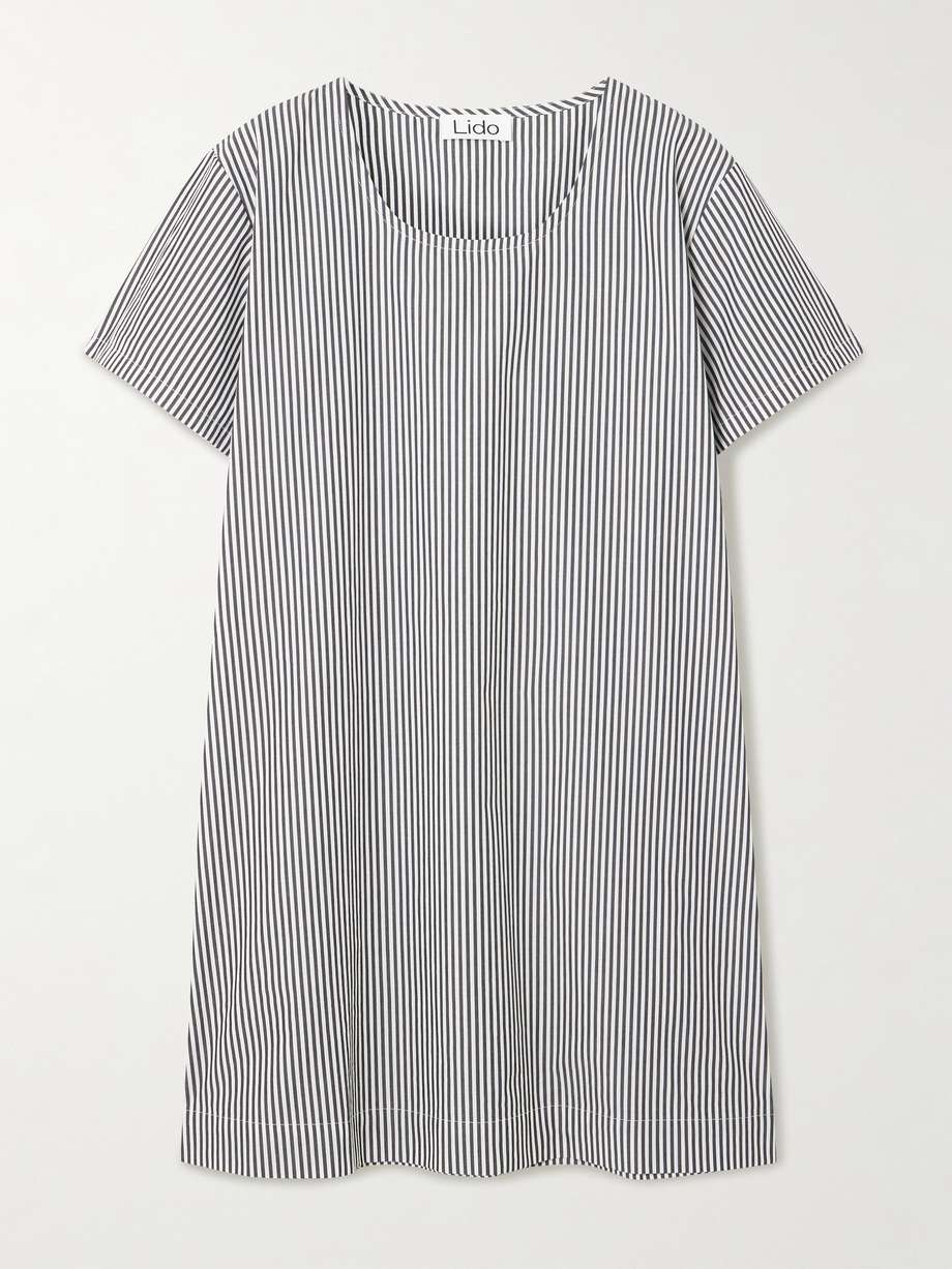 striped cotton-poplin mini dress