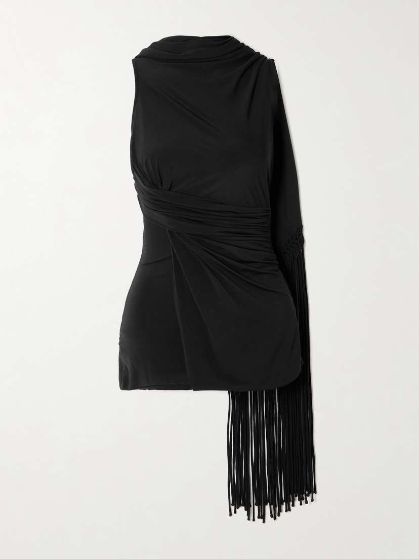 Faithfull Laon Macramé-trimmed Draped Gathered Stretch-jersey Top