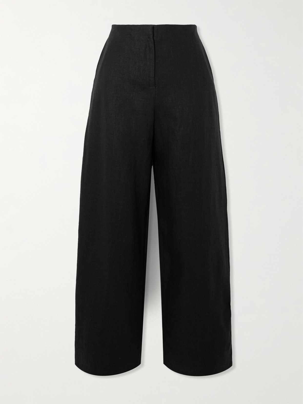 Faithfull Meave Linen Wide-leg Pants In Black