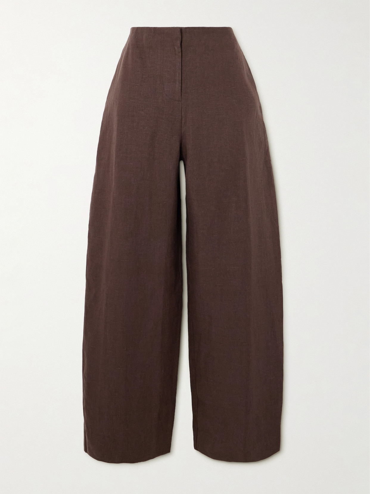 Faithfull Maeve Linen Wide-leg Trousers In Brown
